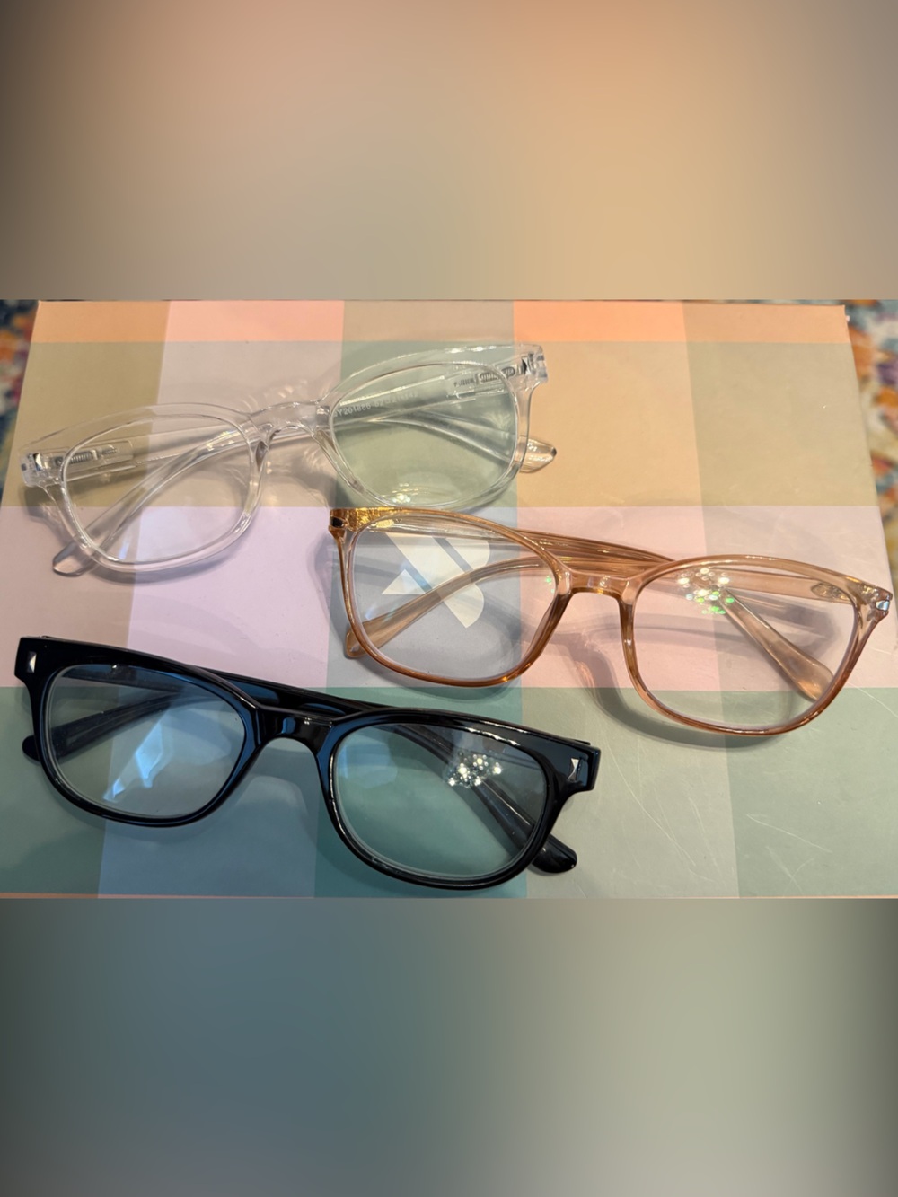 Women's Readers 1.0 Eyeglasses Trio — Clear, Blush, and Black Frames